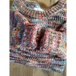 LOFT Multi-color Thick Knit Pullover Sweater